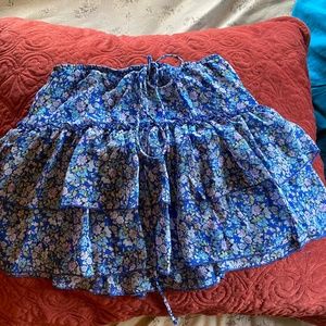 Blue floral skirt